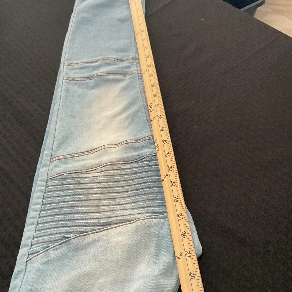 Ring Of Fire Jeans Boys 16 Slim Light Wash Blue Moto Biker‎ Skinny Stretch Denim